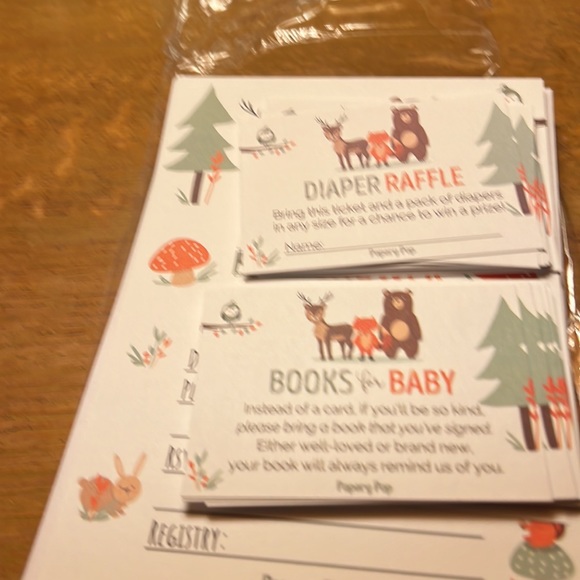 💚3 for $15💚 14 Woodland Animals Baby Shower Invitations Envelopes Inserts NEW - Picture 16 of 16